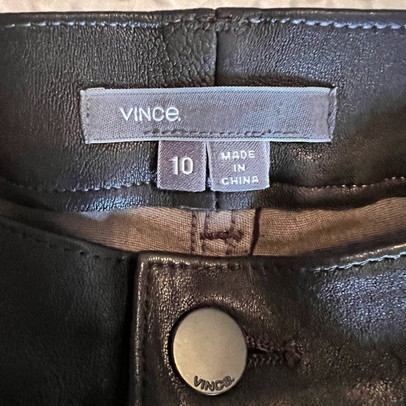 Vince chocolate brown leather pants - size 10 - Picture 2 of 4